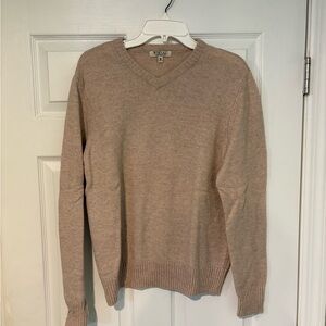 Men's V-Neck Sweater in Light Brown